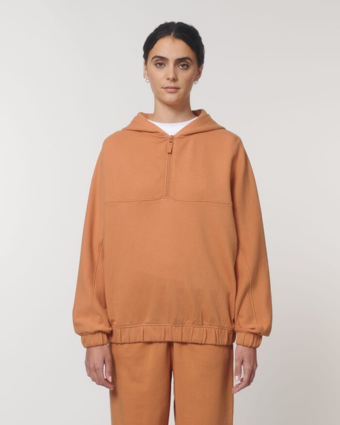 badstof hoodie uniseks oranje