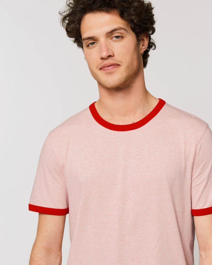 biologisch t-shirt ringer rood roze