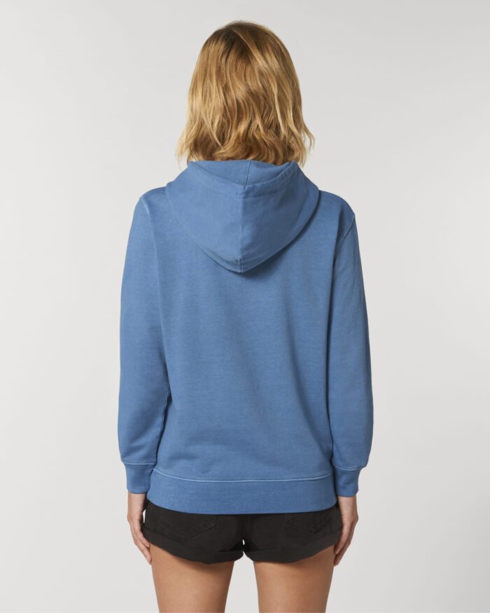 dames hooded sweatshirt blauw achterkant