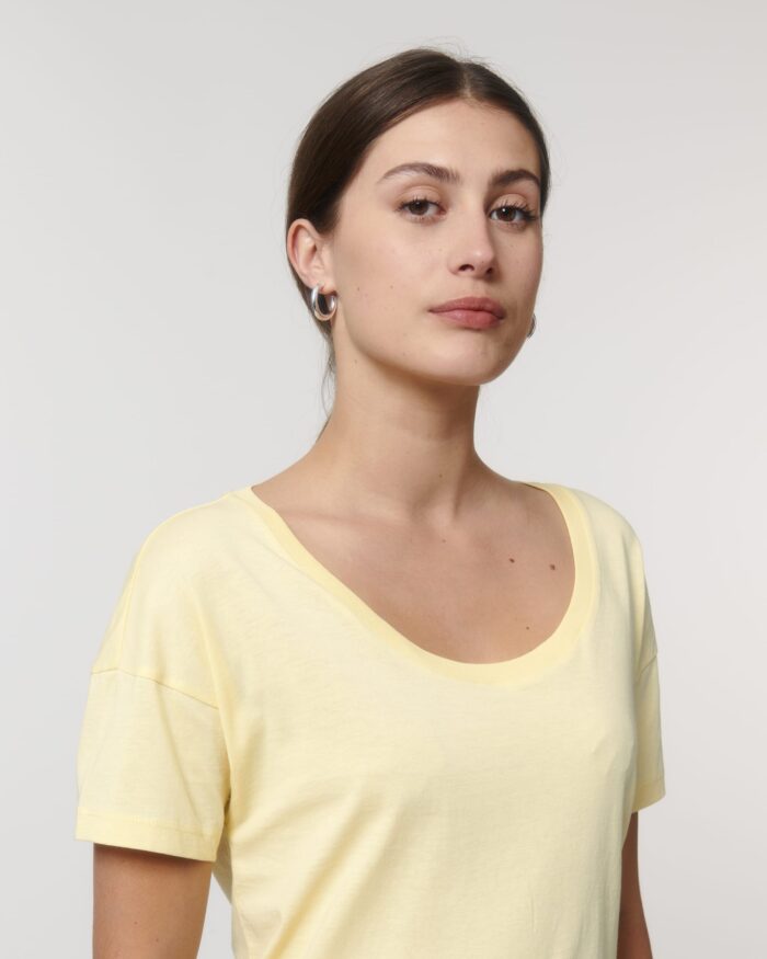 dames t-shirt ecologisch katoen geel