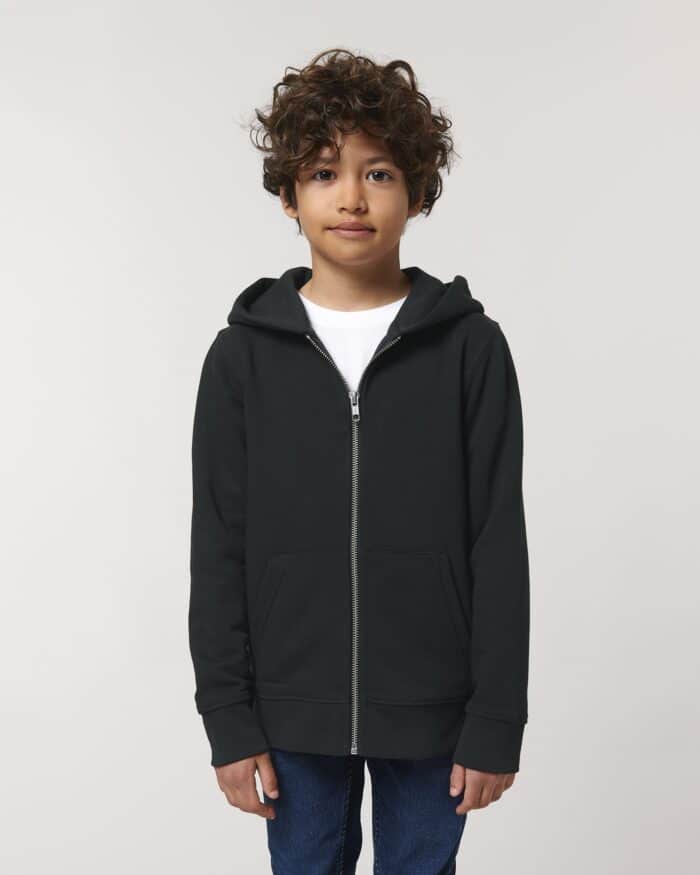 kinder hoodie met rits zwart