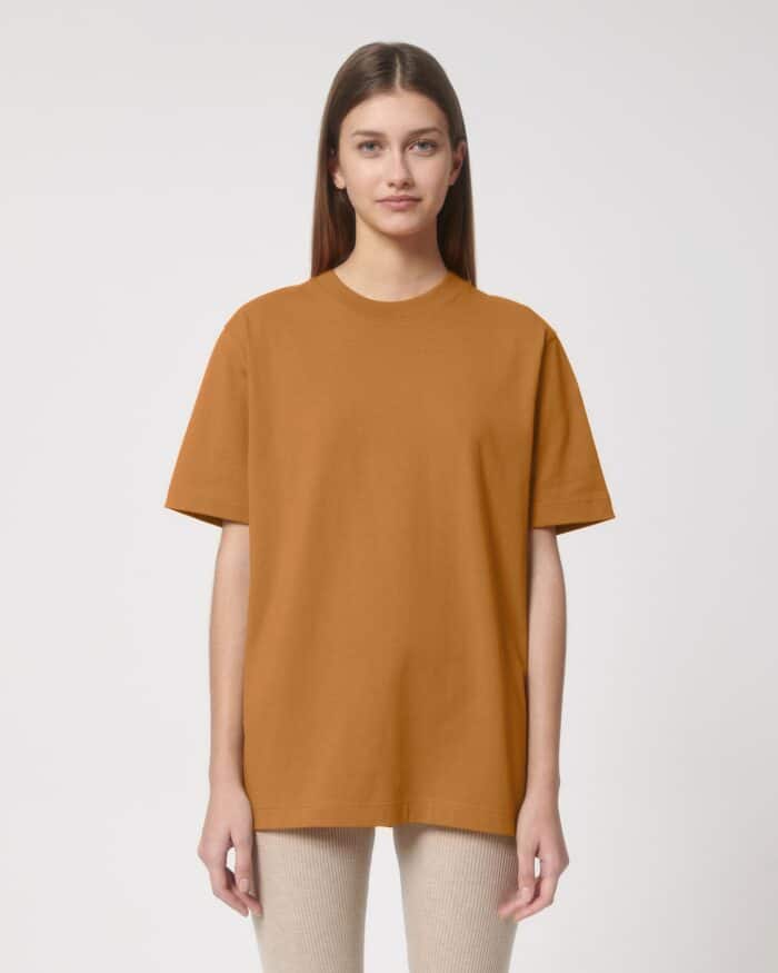 uniseks t-shirt oranje biologisch katoen